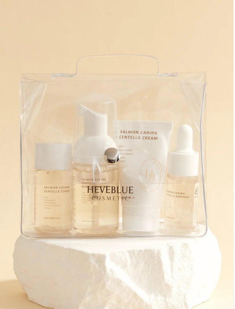 HEVEBLUE - Salmon Caring Centella Special Travel Kit Bag Set